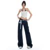 Spring Raw Denim Tone Y2K Low Waist Narrow Straight Drape All Match Slim Denim Pants For Ladies Casual Pants Oversize Denim Trousers