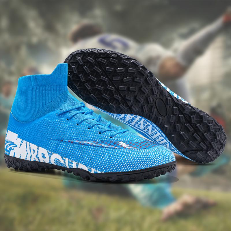 Spot 2025 high-top comfortable football shoes men's and women's youth artificial turf training shoes breathable explosion
