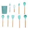 9/11/12Pcs Silicone Utensils Set Black Non-Stick Cookware Wooden Handle Spatula Shovel Egg Beaters Kitchenware Kitchen Accessories