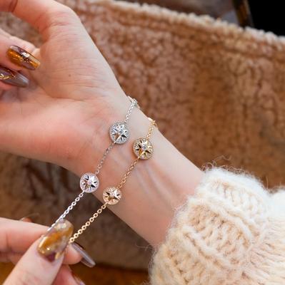 Zircon Round Star Pendant Bracelet Personality Temperament Bracelet Versatile Niche Simple Versatile Jewelry