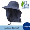 Men's Summer UV Protection Fishing Hat with Large Brim and Full Face Shield
