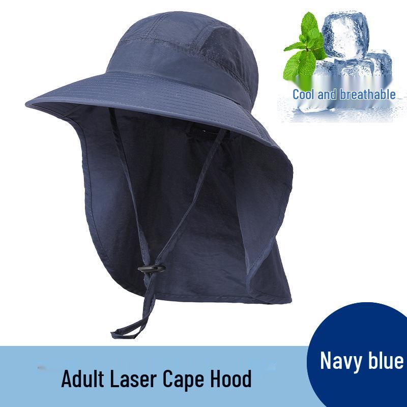 Men's Summer UV Protection Fishing Hat with Large Brim and Full Face Shield