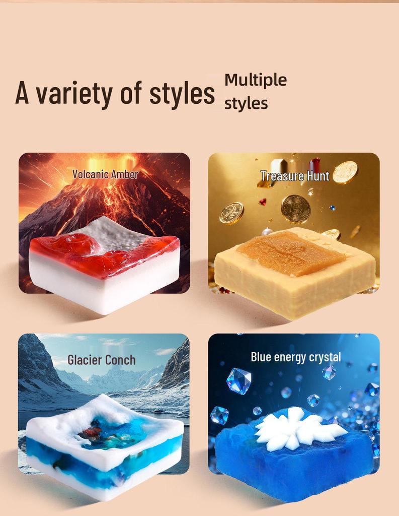 Dinosaurs Soap Blind Box: Gem and Crystal Digging Toy Gift for Kids