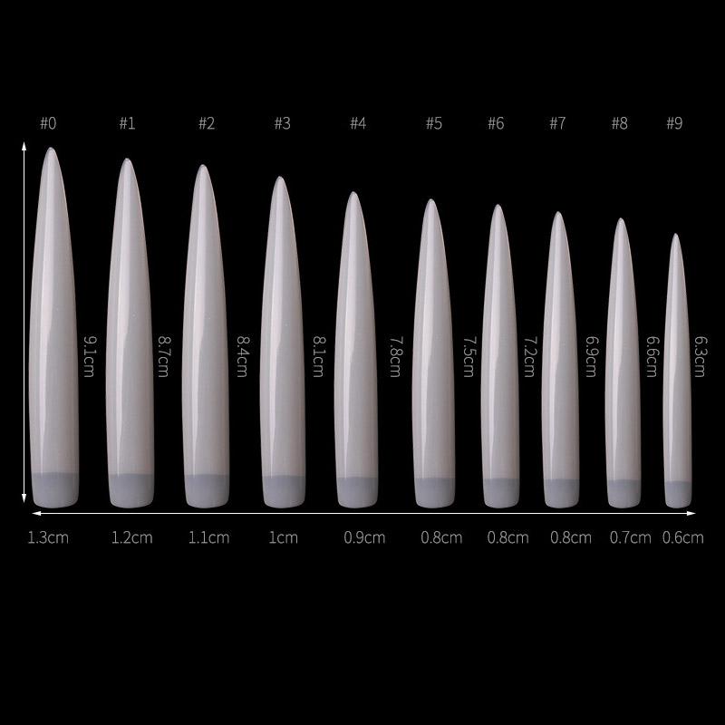 10 buc. Extensie de unghii false rotunde, lungi, transparente, gravate acrilic, pentru unelte.