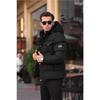 Water Cold Proof Winter Removable Hooded Fur Lined Winter Inflatable Black Men's Coat