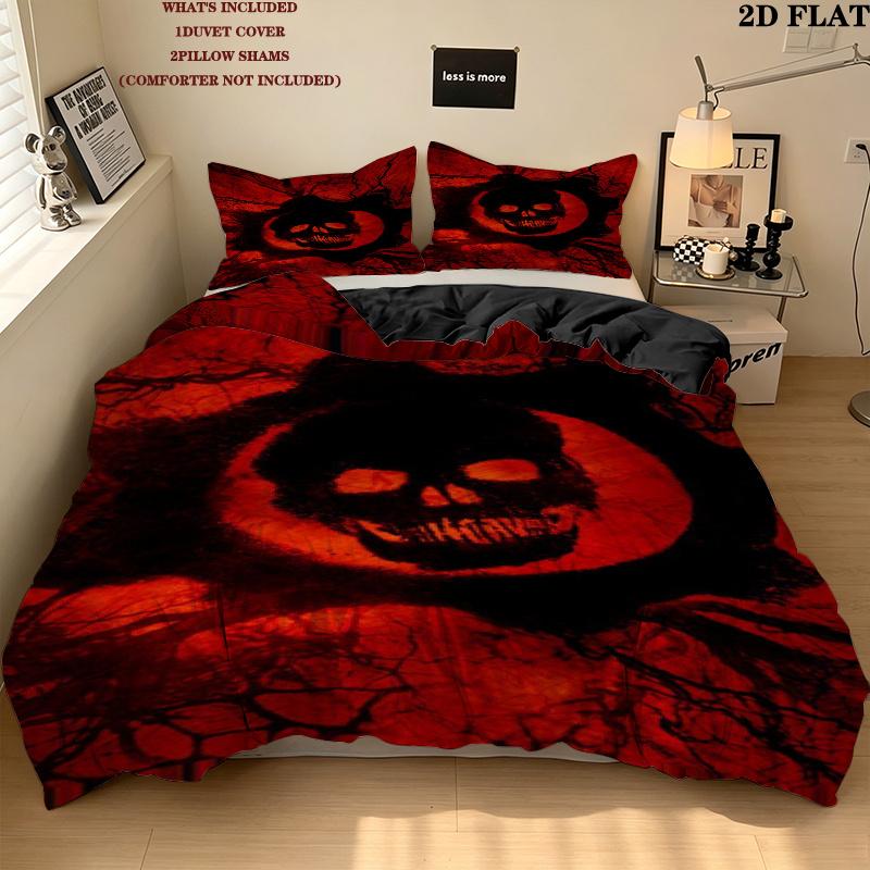 Gears War Pattern Bedding uilt Set uilt Cover Pillowcase Home Decoration Birthday Gift (1 * duvet cover + 2 * pillowcase without core)