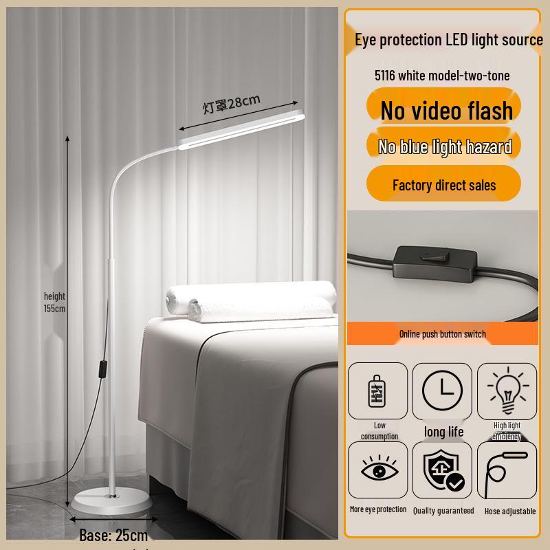 Beauty Salon Floor Lamp for Nails, Eyelash & Eyebrow Embroidery, Acne Removal, and Shadowless Cold Light Work