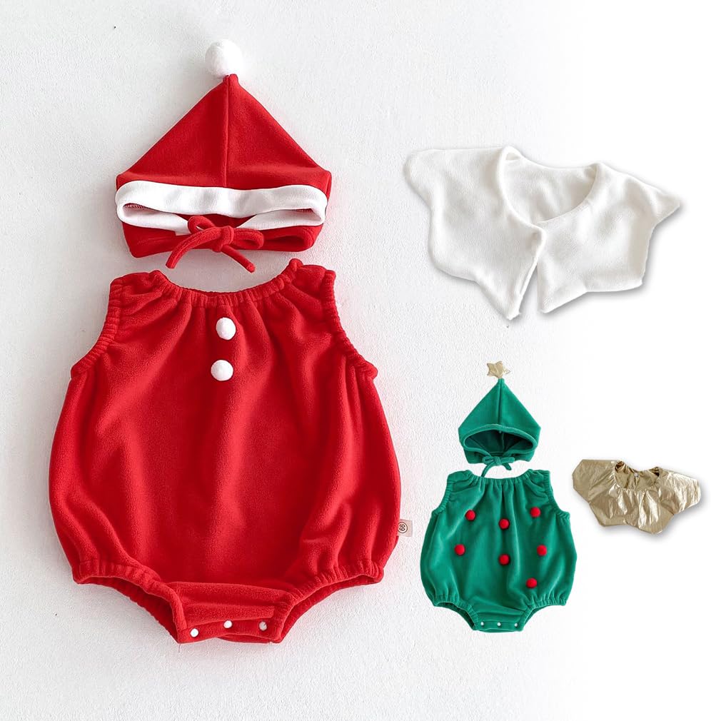 Christmas Cosplay Baby Santa Christmas Tree Loungewear Cute Costume for and Everyday Wear TKY-csheep Romper, Parties, Birthdays, Christmas, Pajamas,