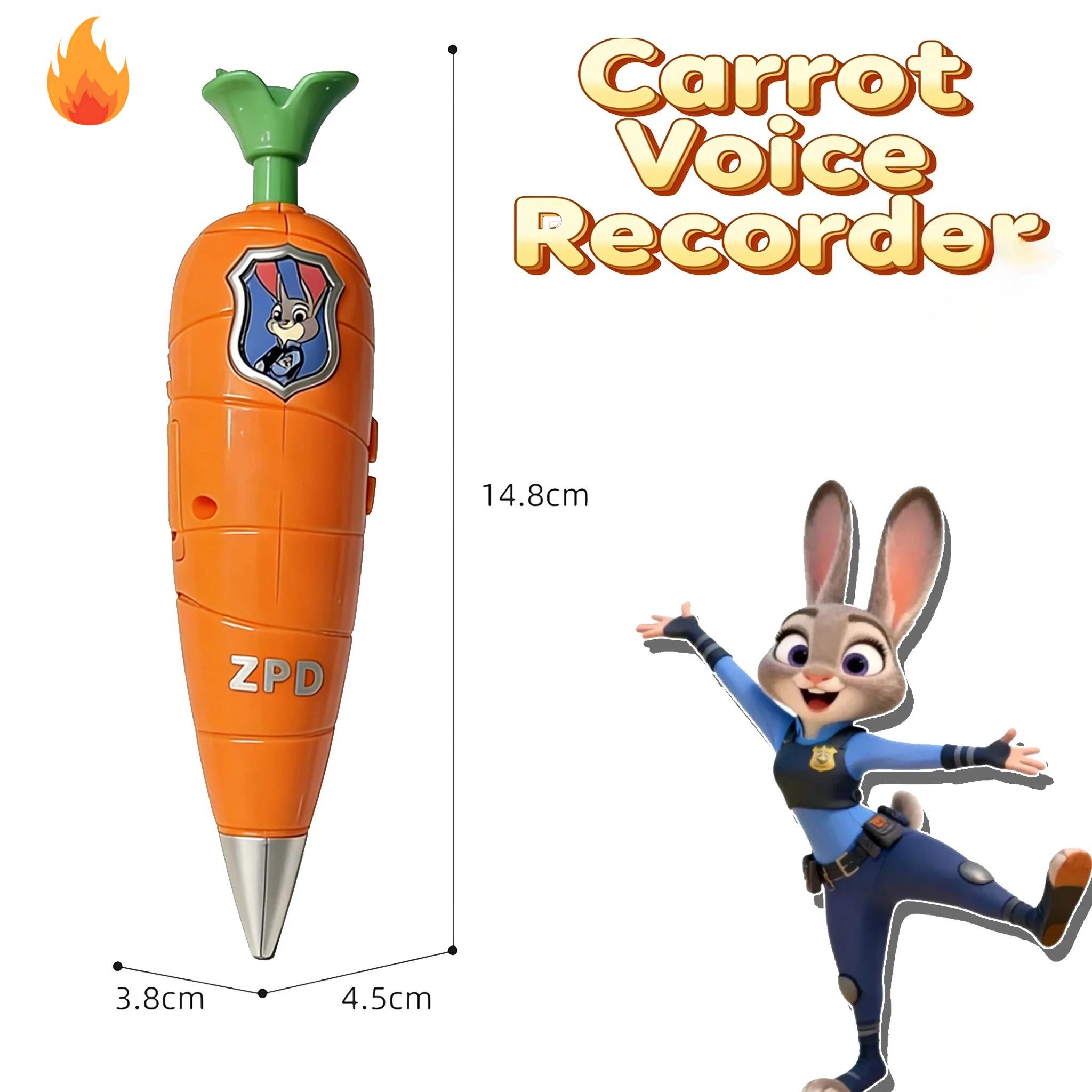 

Zootopia 2 Carrot Recorder Pen | Judy & Nick Style For Kids | 60S Mini Recorder | 2-In-1 Gel Pen Stationery