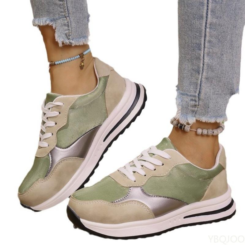 2025 Autumn New Flat Bottomed Breathable Sports Women's Sports Shoes Niche Casual Comfortable Height Increasing Women's Shoes