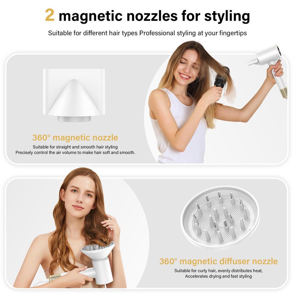 Plasma High-Speed Hair Dryer with Silent Operation and Constant Temperature for Home and Salon Use