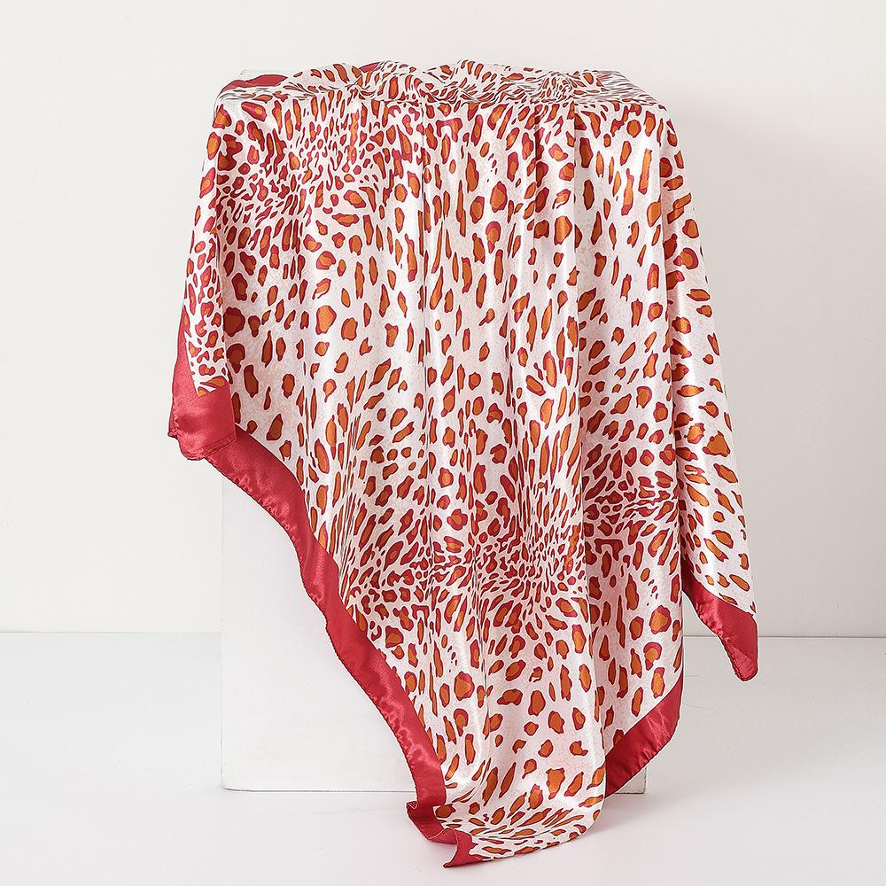 Design Satin Silk Imitation Shawl Hijab Scarf Women Print Ginkgo Leaves Sunscreen Beach Wraps Hijab Female Headkerchief Echarpe