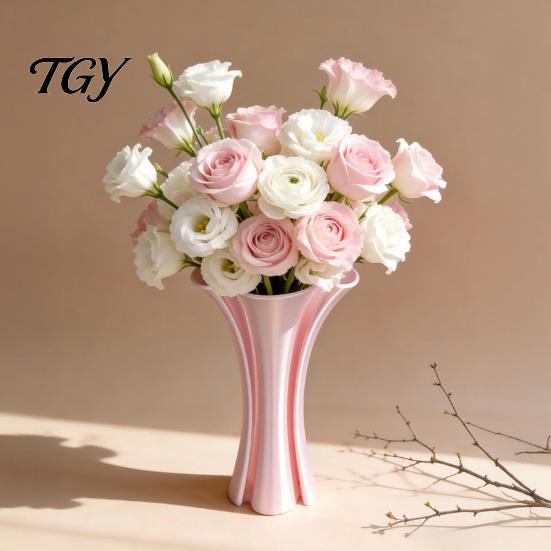 Woondecoratie Accessoires Moderne 3D Geprinte Vaas, Artistieke Bloem Elegante Decoratieve Vaas Tafeldecoratie voor Kunstbloemen, Verse Bloemen