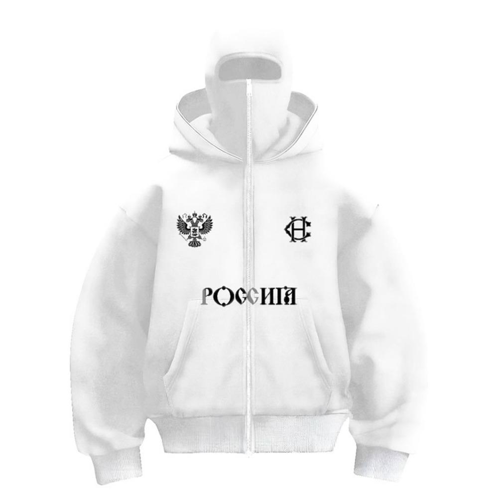 Trendy Fleece Double Hat Hoodie with Unique Design, Unisex Loose Fit Y2K Sweatshirt for Fall/Winter