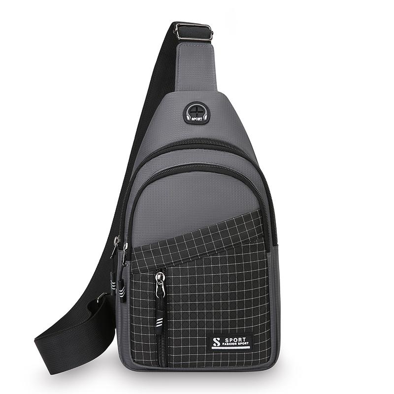Chest Bag Men's Water-repellent Crossbody Bag Outdoor Large Capacity Multi-layer Shoulder Bag