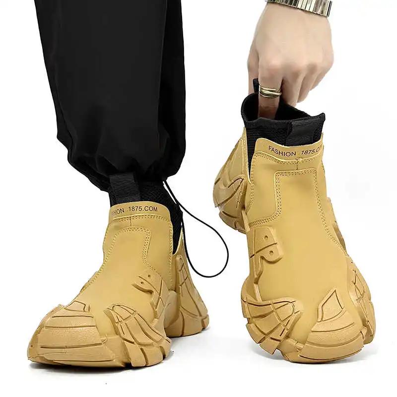 Fashion Pipe Boots Rubber Sole Cheap Products From China Vulcanize Cheap Men's Sneakers Summer Shoes Man Sports Seasonal