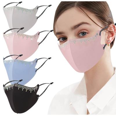 Summer Health Cycling Bright Drill  Silk Mouth Face Mask Respirator Men Women