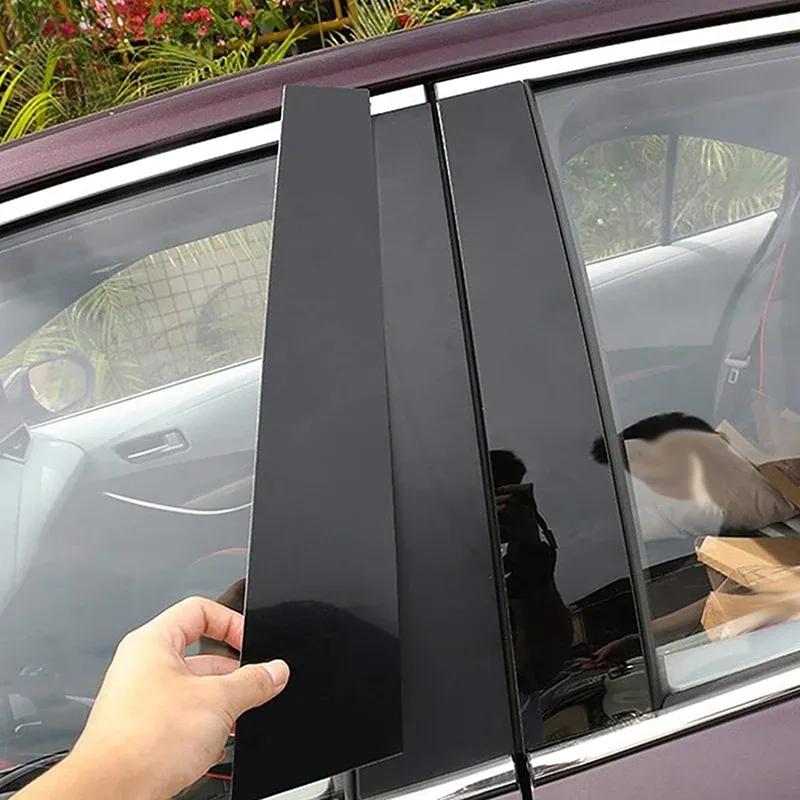 Gloss Black Pillar Posts Fit For Porsche Panamera 2009-2016 2015 2014 2013 Door Side Window Decor BC Column Stickers Cover 4Pcs