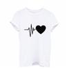 Fashion Women's Loose Short-Sleeved Heart Print T-Shirt Casual O-Neck Top