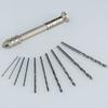 Handheld Mini Press Drill + Set of 10 Drill Bits 0.8-3mm for Wood Plastic DIY