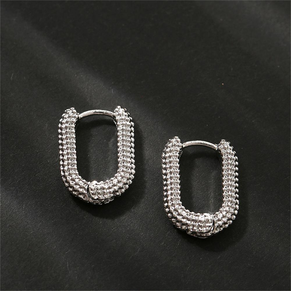 Simple French Square Alloy Earrings Gold Color Geometric Shape Drop Earring For Women Trendy Party Jewelry Gift
