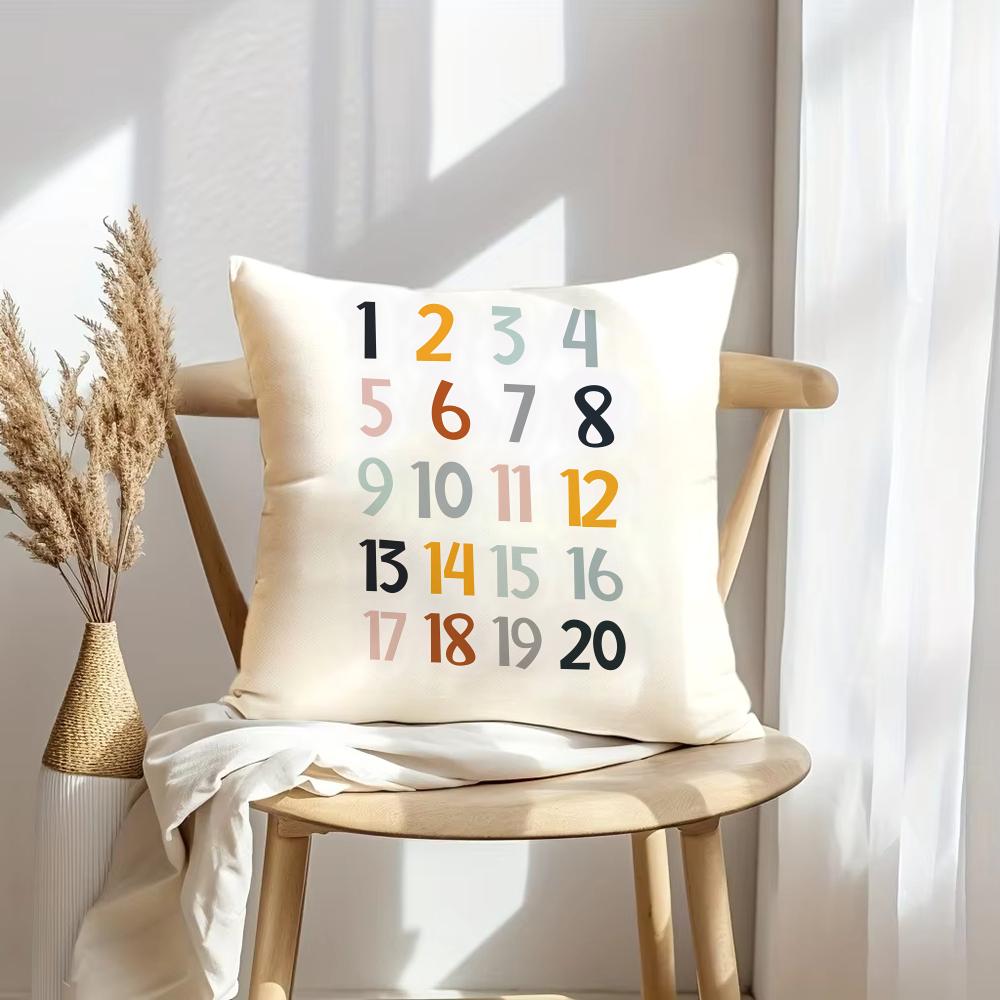 English Education Cushion Cover Soft Plush Throw Pillow Cover | Double-Sided Decorative Cushion Case | Sofa Bedroom Home Decor