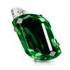 Lab Created Green Emerald 104ct 925 Sterling Silver Pendant Certified