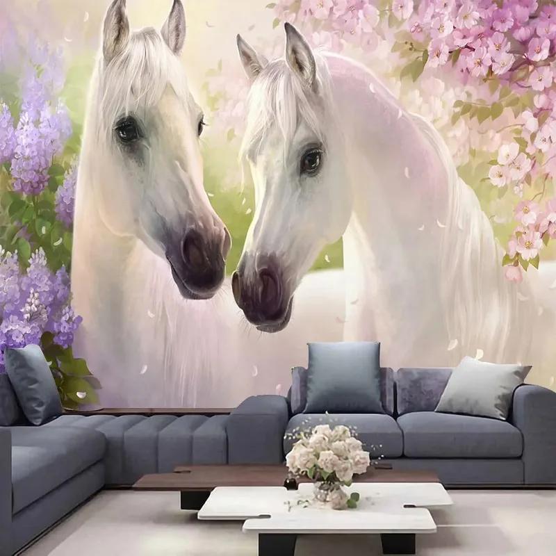 

Психоделический гобелен с изображением единорога и белой лошади, украшение для офиса, гостиной, настенный гобелен для дома 100x75cm