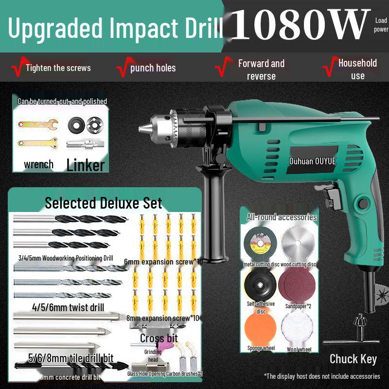 High-Power Variable Speed Impact Drill & Rotary Hammer Electric Screwdriver