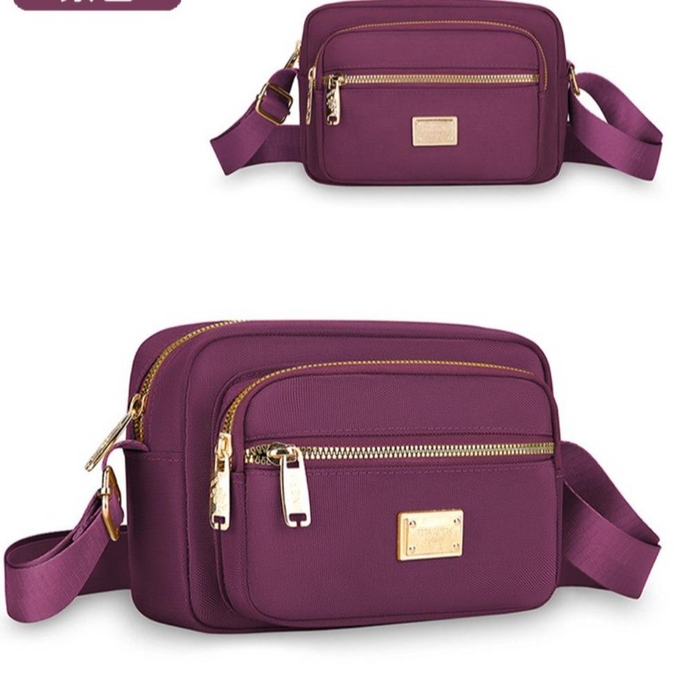 Large Capacity Solid Color Crossbody Bag Nylon Mom Bag Multifunctional Oxford Bag  Women