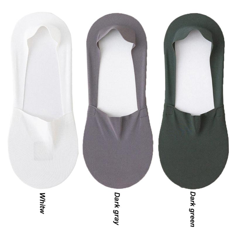 Mens Socks Fashion Summer Men Invisible No Show Socks Solid Color Casual Breathable Silicone Non-slip Low Cut Ankle Boat Socks