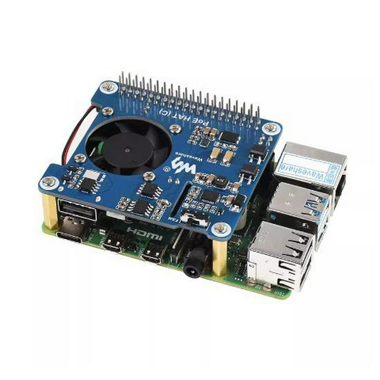 Raspberry Pi 4 PoE Expansion Board with 802.3af/at Ethernet Power and Cooling Fan