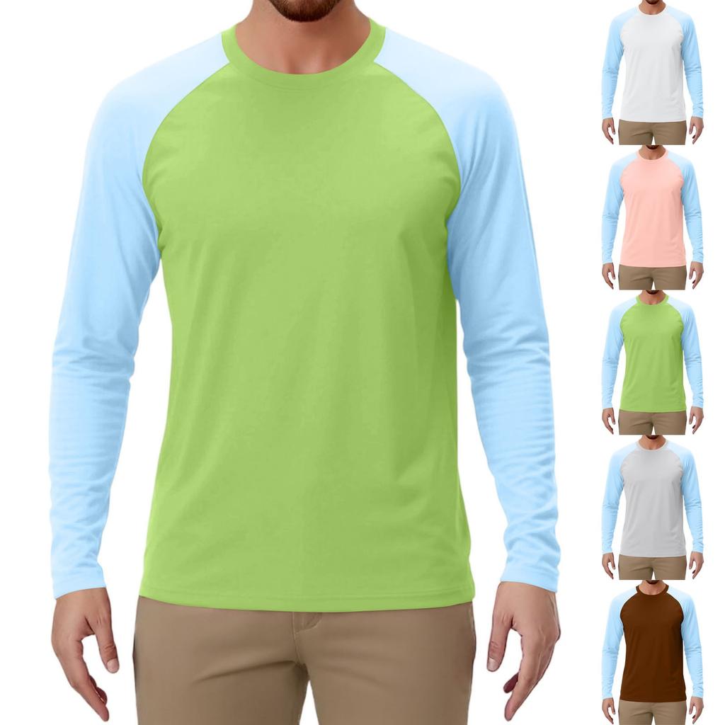 Pánské sportovní tričko s dlouhým rukávem raglánového střihu v kontrastních barvách