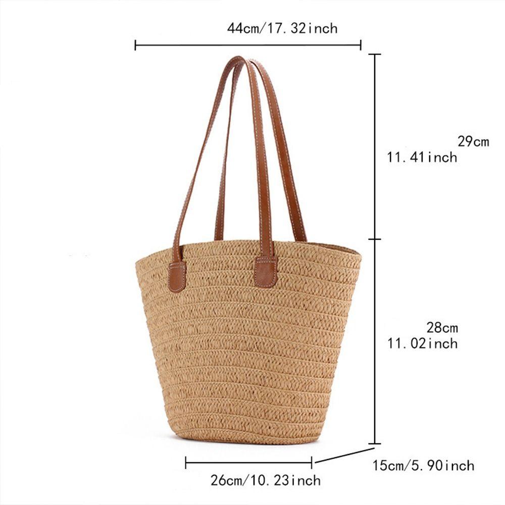 Leisure Basket Shoulder Bag Summer Women's Tote Bag New Straw Weave Bag  Ladies/Girls