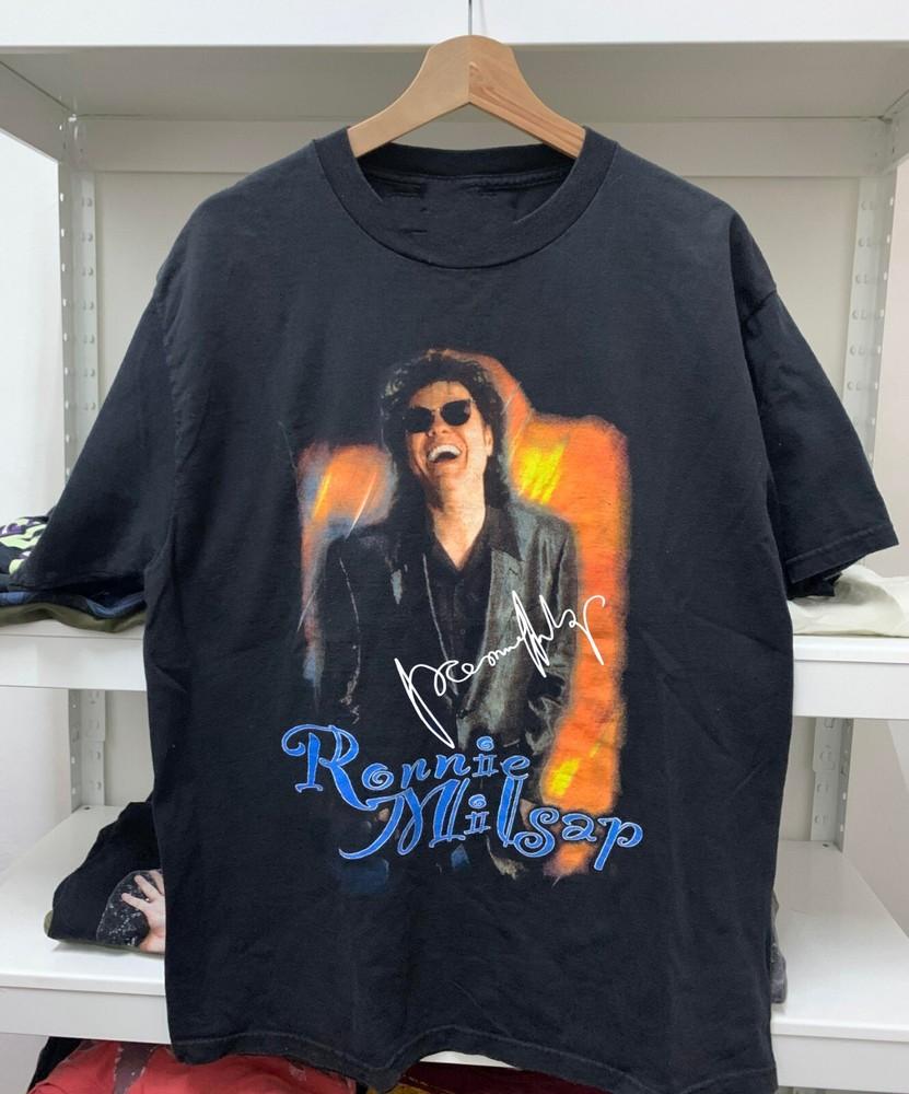 Vtg Ronnie Milsap In Music Tour Cotton Unisex All Size Black Shirt BL158 Unisex T-Shirt XXXL