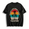 Vintage Vacation Coconut Tree Print Tee Good Life Good Time Top Pure Cotton T-shirt