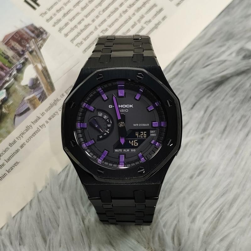 Casio Men Liquid Crystal,Analog Dual Display Series 44mm Black Watch GA-2100SKE-7A(Watch3--)