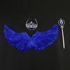 Angel Wing for Girls Women Feather Wings with Crown And Wand Fairy Costume Accessories for Cosplay Halloween Party
