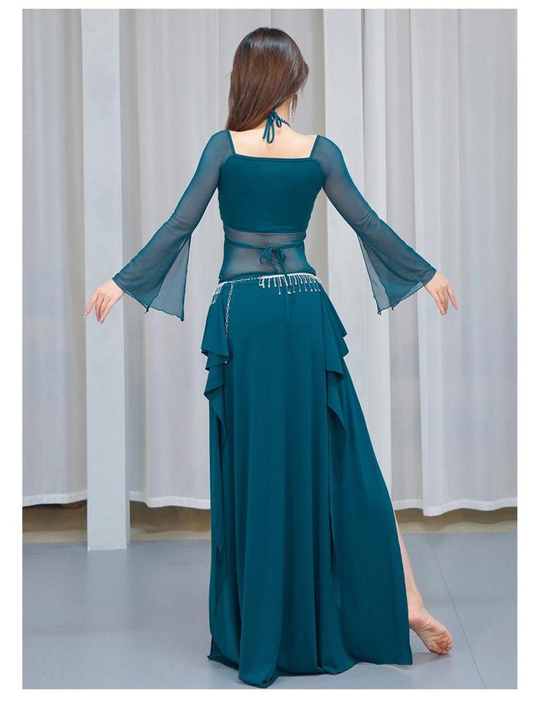 Huayu Women's Oriental Belly Dance Costume with Belly-Covering Suit for Autumn/Winter 2025