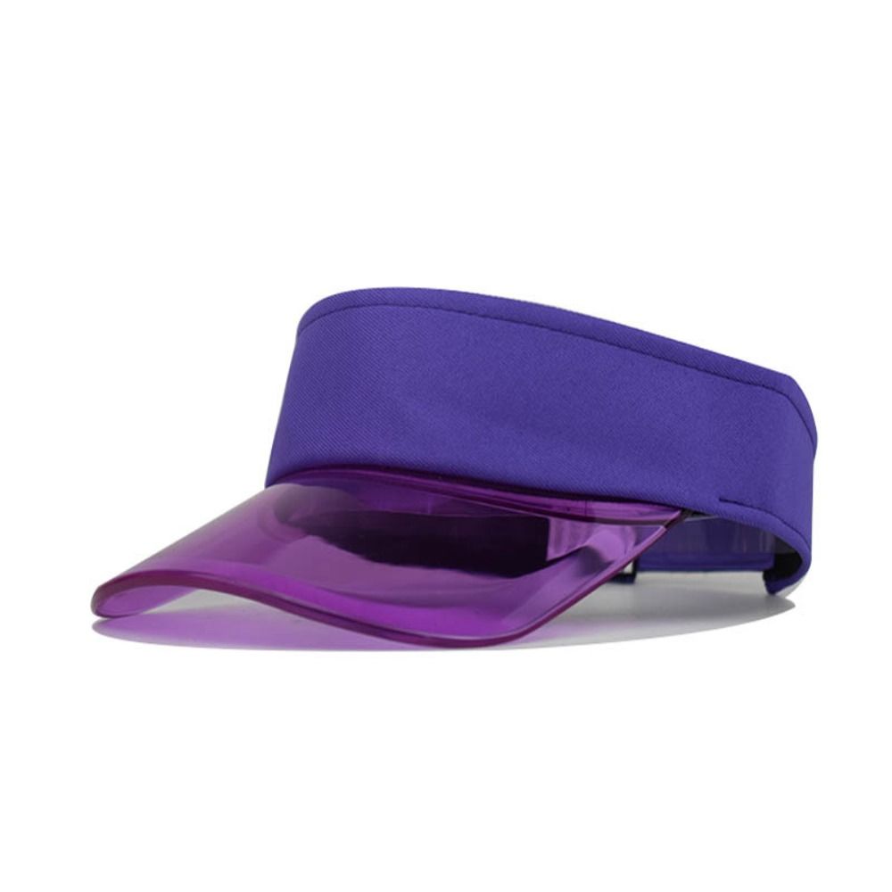 Clear Brim Summer Sun Hats Breathable Empty Top Hat Running Transparent Visor Caps  Travel Sport
