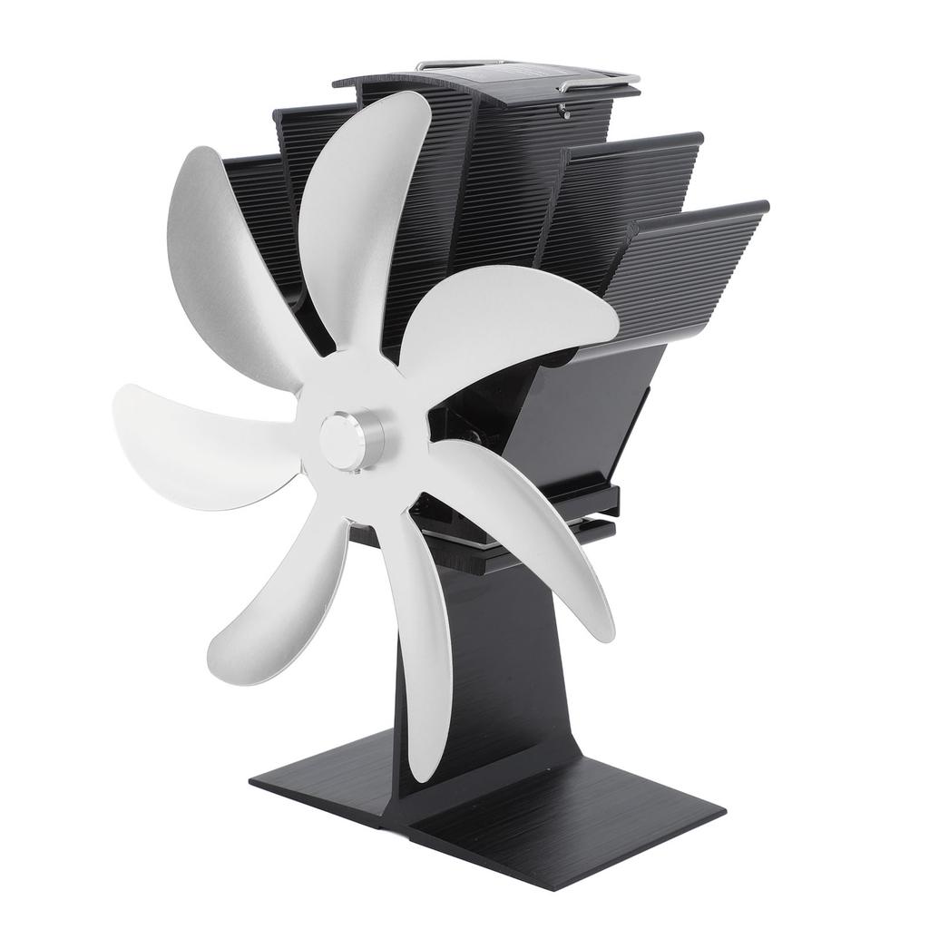 7-Blatt-Wärmebetriebener Ofenventilator, thermoelektrische Kaminventilatoren aus Aluminiumlegierung für Holzbrenner