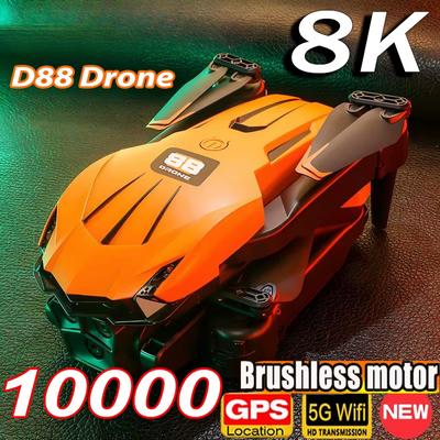 New D88 RC Mini Drone 8K HD Dual Camera Aerial Photography Optical Flow Hovering Gesture Shooting Folding Quadcopter Toy Gift