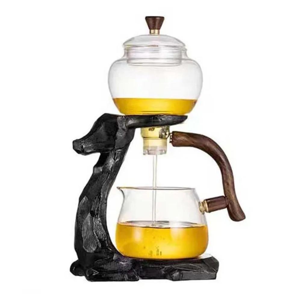 

BOZZH Креативный стеклянный чайник Милый олень Автоматический заварник для чая Пуэр Улун 6 чайных чашек Домашний чайный сервиз Подставка-основание Подарок для друга чёрный