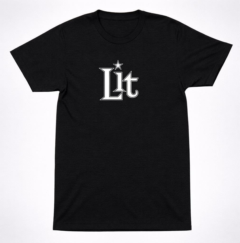 Lit Star Logo Shirt - 90er Alternative Rock Minimalistisches Schwarzes T-Shirt