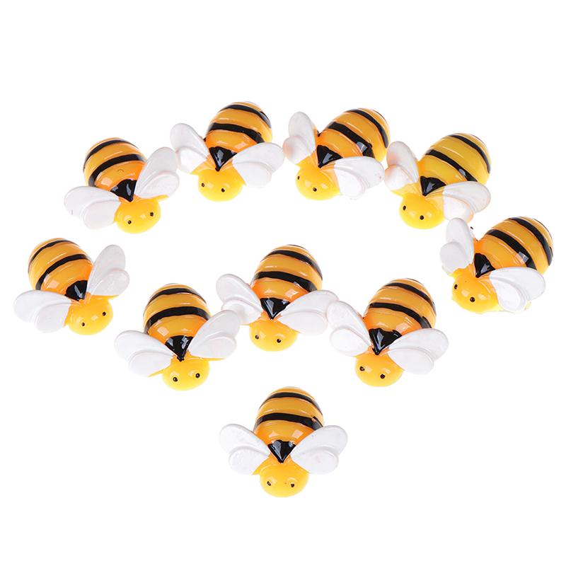 10Pcs Flat Back Resin Cabochon Bee Diy Flatback Scrapbooking Embellishment Craft