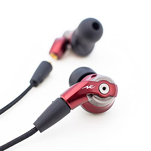 Radius HP-NHR31 Earphones: Hi-Res Compatible MMCX Re-Cable, Ne VOLT Series, Deep Bass Model HP-NHR31R (1. Single Item, Red)