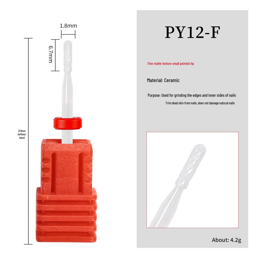 Ceramic Nail Grinding Head - Corn Bullet Rocket Shape for Electric Nail Grinder