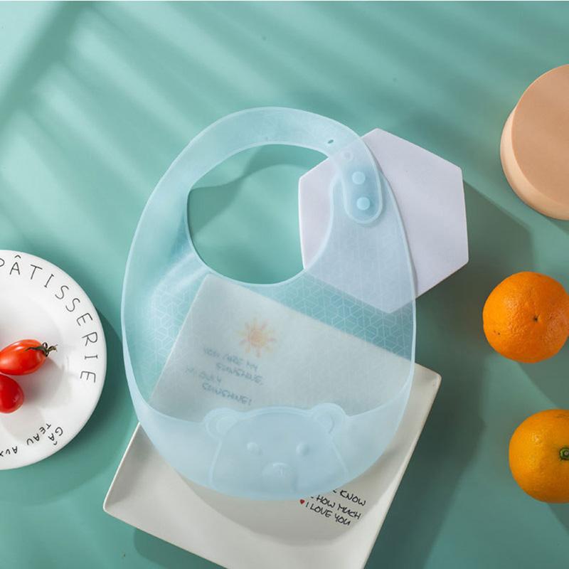 

Food Grade Transparent Silicone Lightweight Oil Resistant Baby Bib Plush And Comfortable Children S Drool Towel Burp Cloths