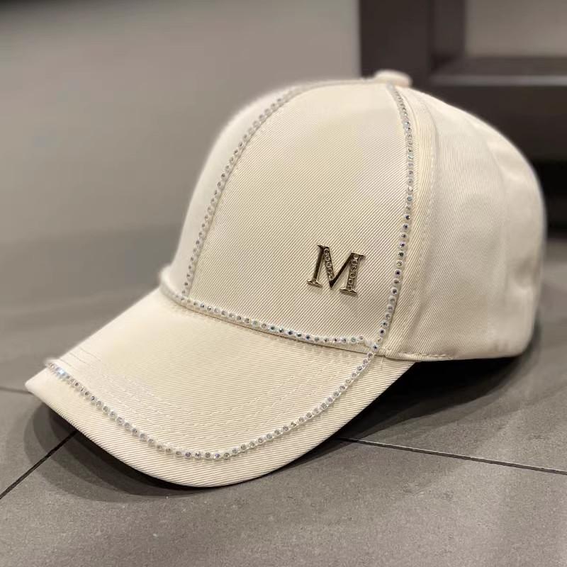 2023 Spring New Women Rhinestone Letter M Baseball Caps Adjustable Hip Hop Fashion Shiny Hats Outdoor Travel All-match Caps