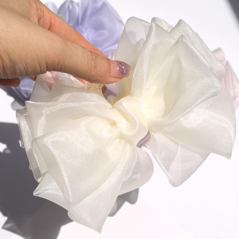 Große Schmetterlingsschleife Haarklammer Schickes Haaraccessoire für High-End-Stil Frühling/Sommer Organza Klammer Atemberaubende Haifischklammer